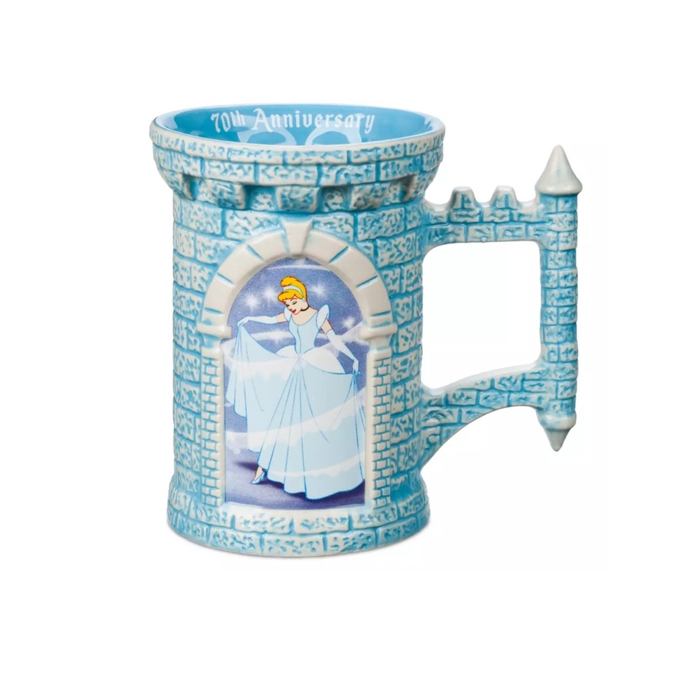 Disney Cinderella 70th Anniversary Blue Castle Mug NWOT